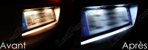 licence plate LED for Citroen C4 Spacetourer before and after