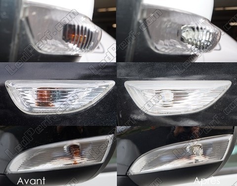 Side-mounted indicators LED for Citroen Xantia before and after
