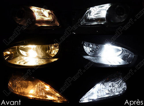 xenon white sidelight bulbs LED for Subaru Impreza V GK / GT before and after