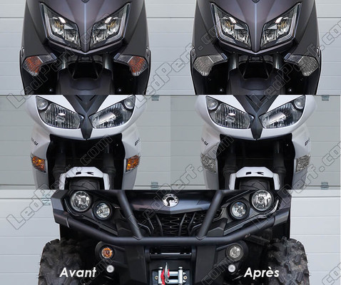 Front indicators LED for Aprilia Dorsoduro 1200 before and after