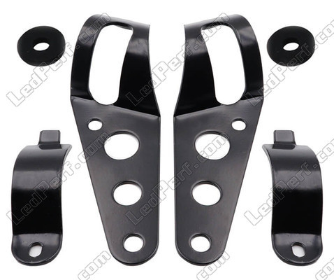 Set of Attachment brackets for black round BMW Motorrad R 1200 R (2010 - 2014) headlights