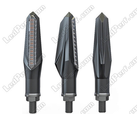 Sequential LED indicators for Harley-Davidson Fat Boy 1584 - 1690 from different viewing angles.