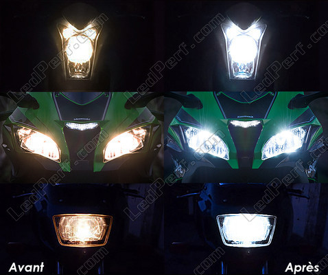 LED dipped beam and main-beam headlights LED for Kawasaki KFX 250
