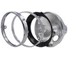 Round and chrome headlight for 7 inch full LED optics of Kawasaki VN 900 Classic, parts assembly