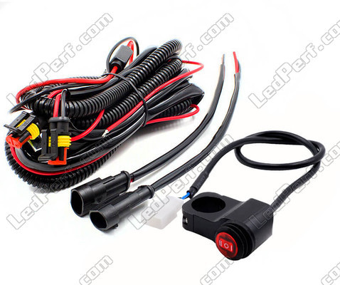 Complete electrical harness with waterproof connectors, 15A fuse, relay and handlebar switch for a plug and play installation on Triumph Speed Triple 955<br />