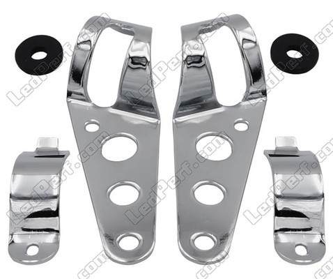 Set of Attachment brackets for chrome round Yamaha XV 1700 Roadstar Warrior headlights