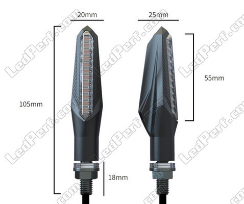 All Dimensions of Sequential LED indicators for Yamaha XVS 950 Midnight Star