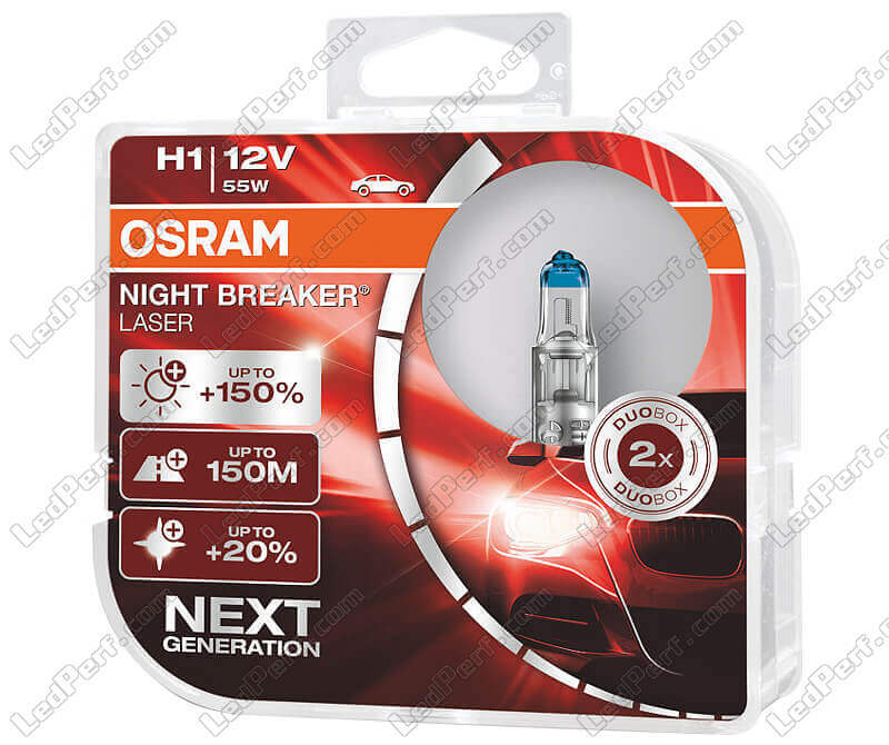 Pack of 2 Osram Night Breaker Laser +150% H1 bulbs