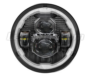 Black Full LED Motorcycle Optics for Round Headlight 7 Inch - Type 4