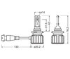 Dimensions of HB3/9005 LED Bulbs Osram LEDriving Bright - 9005DWBRT-2HFB