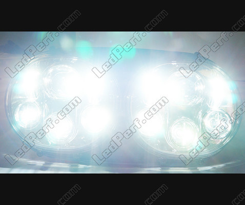 Full LED Optics for Harley Davidson Road Glide Motorcycle (1998-2014) - Chrome Pure White lighting