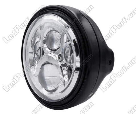 Satin black motorcycle round housing headlight for 7 inch full LED optics