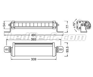 Schematic of the Dimensions for the Osram LEDriving® LIGHTBAR FX250-SP LED bar