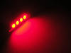 red 42 mm Ceiling Light festoon LED, Trunk, glovebox, licence plate - C10W