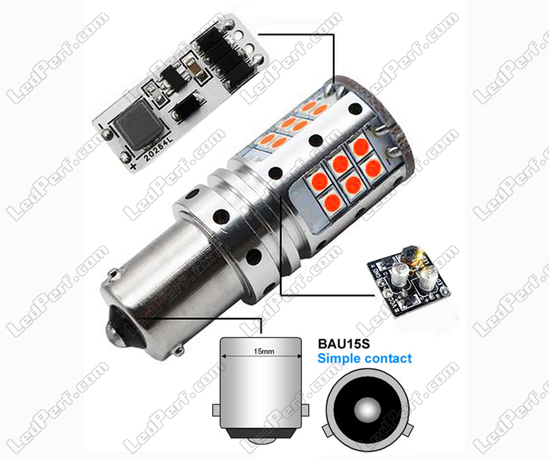 Blinker bulb PY21W, BAU15S, orange