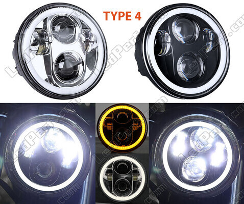 Type 4 LED headlight for Harley-Davidson Custom 1200 (2011 - 2020) - Round motorcycle optics approved