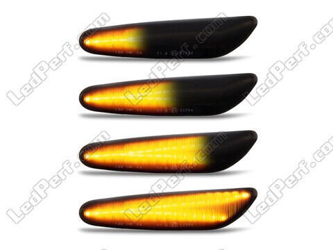 Lighting of the black dynamic LED side indicators for BMW Serie 3 (E92 E93)