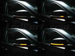 Different stages of the scrolling light of Osram LEDriving® dynamic turn signals for BMW Serie 4 (F32) side mirrors