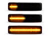 Lighting of the black dynamic LED side indicators for BMW Serie 5 (E39)