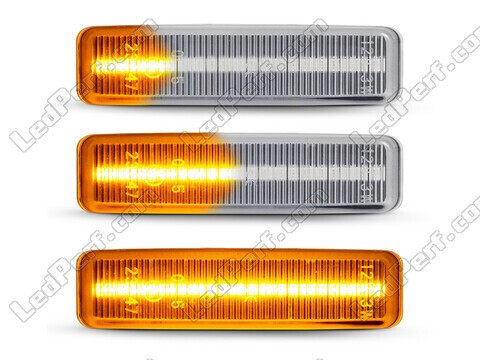 Lighting of the transparent sequential LED turn signals for BMW Serie 5 (E39)
