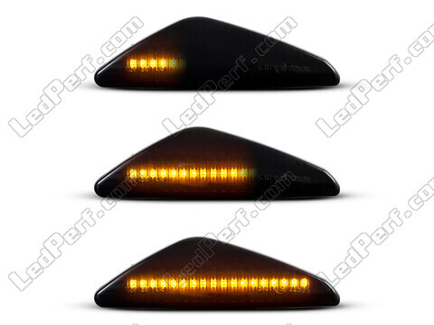 Lighting of the black dynamic LED side indicators for BMW X3 (F25)