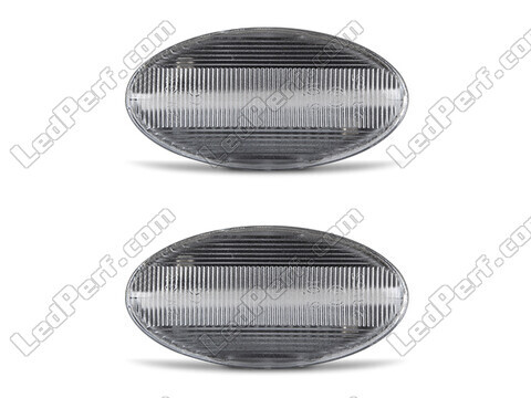 Front view of the sequential LED turn signals for Citroen C5 I - Transparent Color