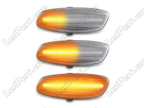 Lighting of the transparent sequential LED turn signals for Citroen DS4