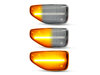 Lighting of the transparent sequential LED turn signals for Dacia Duster 2