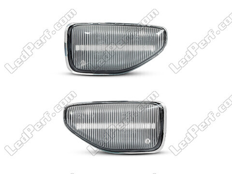 Front view of the sequential LED turn signals for Dacia Duster 2 - Transparent Color