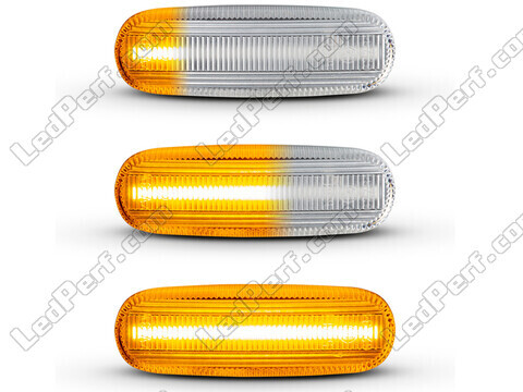 Lighting of the transparent sequential LED turn signals for Fiat Panda III