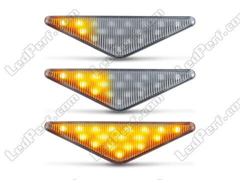 Lighting of the transparent sequential LED turn signals for Ford Focus MK1