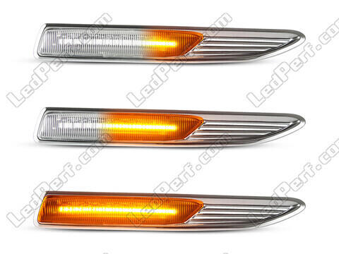 Lighting of the transparent sequential LED turn signals for Ford Mondeo MK4
