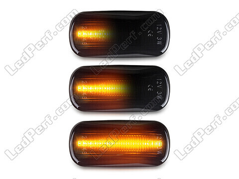 Lighting of the black dynamic LED side indicators for Honda Accord 7G