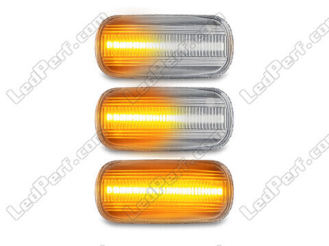 Lighting of the transparent sequential LED turn signals for Honda Jazz II
