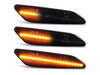 Lighting of the black dynamic LED side indicators for Lancia Ypsilon