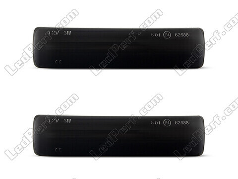Front view of the dynamic LED side indicators for Land Rover Discovery IV - Smoked Black Color