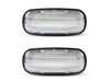 Front view of the sequential LED turn signals for Land Rover Freelander - Transparent Color