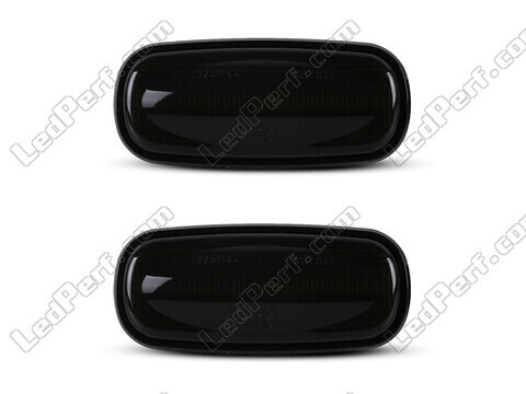 Front view of the dynamic LED side indicators for Land Rover Freelander - Smoked Black Color