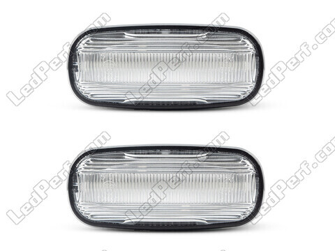 Front view of the sequential LED turn signals for Land Rover Freelander - Transparent Color