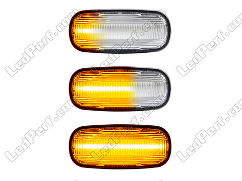 Lighting of the transparent sequential LED turn signals for Land Rover Freelander