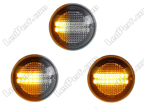 Lighting of the transparent sequential LED turn signals for Land Rover Range Rover