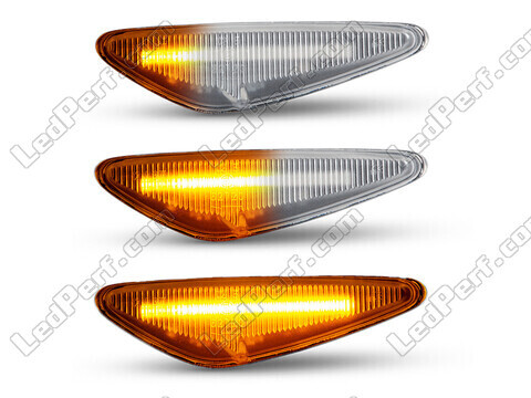 Lighting of the transparent sequential LED turn signals for Mazda 5 phase 2