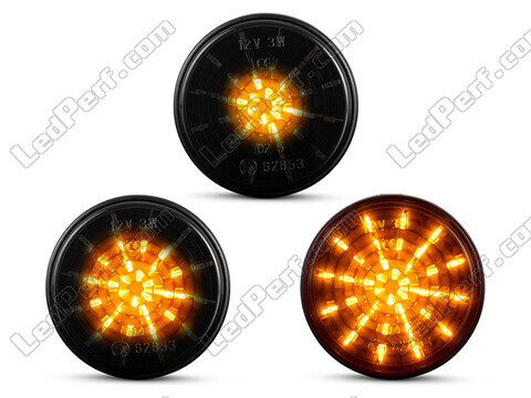Lighting of the black dynamic LED side indicators for Mazda MX-5 phase 3