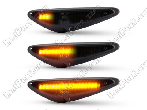 Lighting of the black dynamic LED side indicators for Mazda MX-5 phase 4