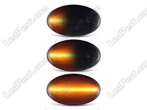 Lighting of the black dynamic LED side indicators for Mercedes Citan
