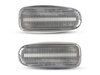 Front view of the sequential LED turn signals for Mercedes CLK (W208) - Transparent Color