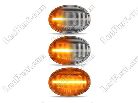 Lighting of the transparent sequential LED turn signals for Mini Clubman (R55)