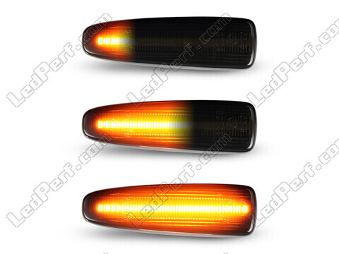 Lighting of the black dynamic LED side indicators for Mitsubishi Outlander