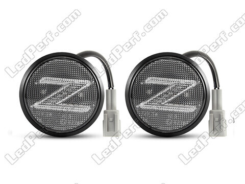 Front view of the sequential LED turn signals for Nissan 370Z - Transparent Color