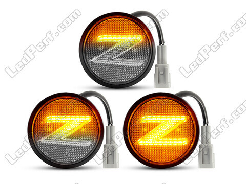 Lighting of the transparent sequential LED turn signals for Nissan 370Z